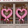 Valentinstag Fenstersticker PVC Herz Rose Liebesbrief Form Kranz Abnehmbar Wasserdicht Statischer Glasaufkleber