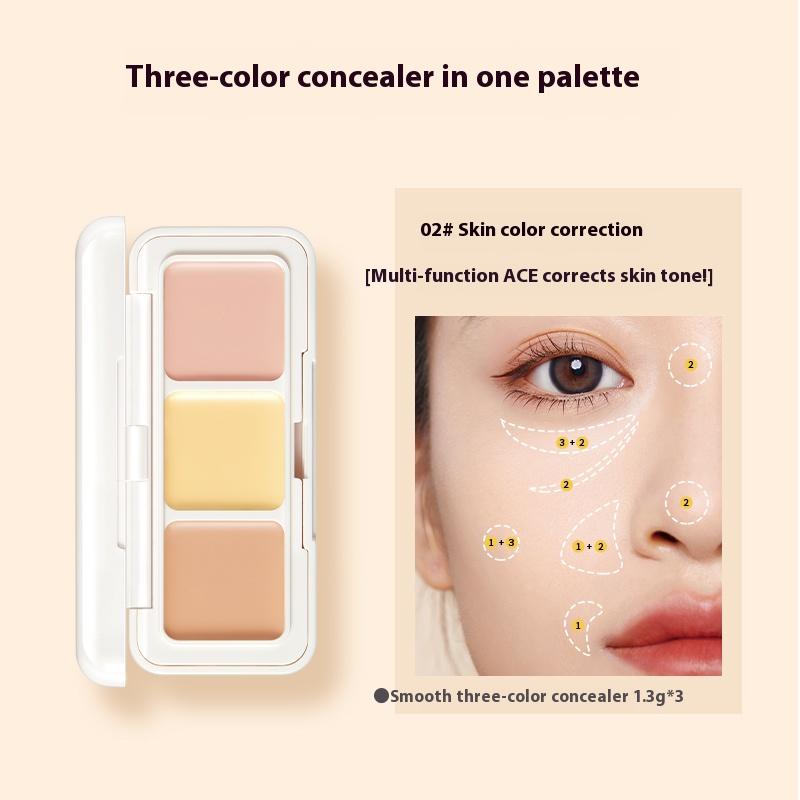 

Трехцветная консилерная пластина с мелкой текстурой может скрыть акне, черные круги под глазами и многофункциональную косметику для лица 02