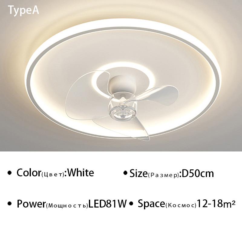 Round Ceiling Fan Lights For Living kitchen Bedroom Dining Room home decor Indoor Lighting Remote Control Dimmable Lamp Lustres