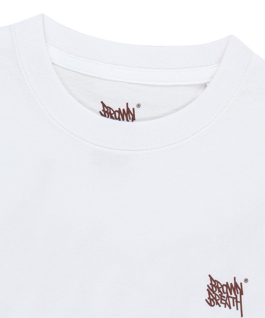 BROWNBREATH W Tag Crop Tee - White