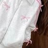 Spring New Lapel Embroidery Loose Sweet Bow Long-sleeved Sweater Jacket