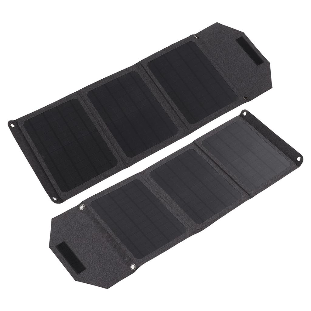 Ongwan 18W 5V Foldable Solar Panel Charger, Monocrystalline Silicon Solar Panel, DC Type-C Dual USB Port Solar Panel for Outdoor Activities