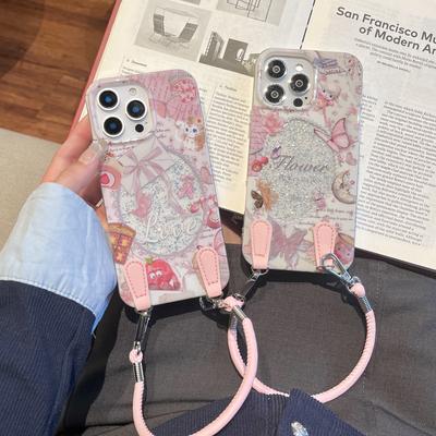„iPhone 16 Pretty Girls“ telefonų dėklai, IMD silikoninis TPU smūgiams atsparus apsauginis riešo dirželis, skirtas „iPhone 16 15 14 13 12 11 Pro Max 16Pro 15Pro“