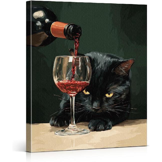 Vintage Floral French Bulldog Wall Art Print Dog Daisy Flowers Picture Painting Aesthetic Wall Decor for Home Living Room Bedroom 8x10 Canvas Framed