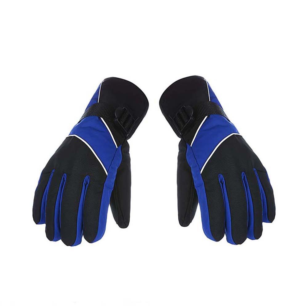 Soft Ski Anti-cold Gloves Anti-splash Water Thickened Finger Mittens  Cycling синий