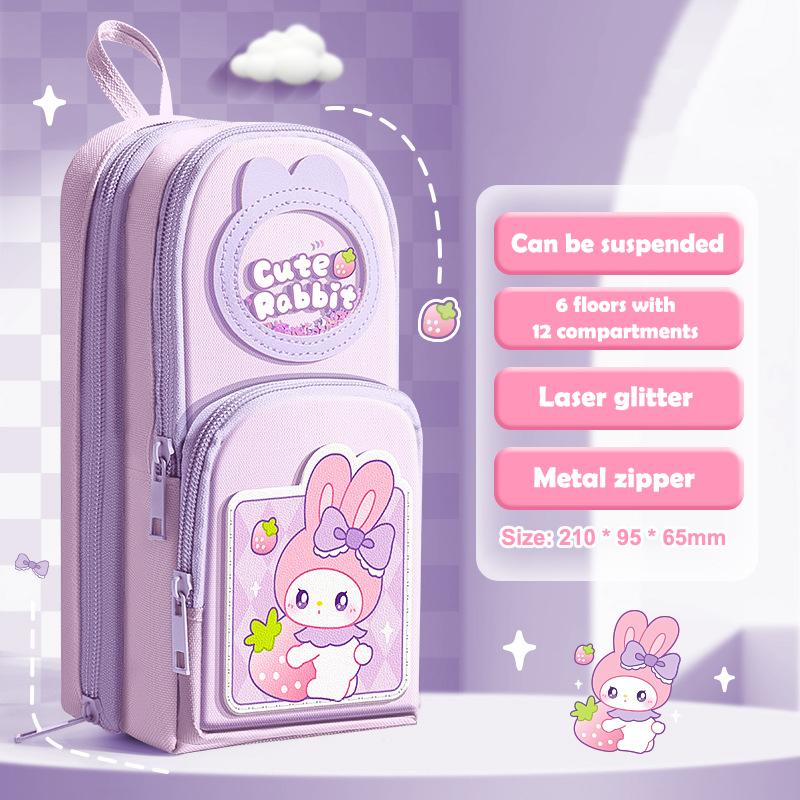 Simple  Pencil Bags Large Capacity Pencil Case Student Stationery Organizer Schoolbag Shape Zipper Pencil Pouch Gifts