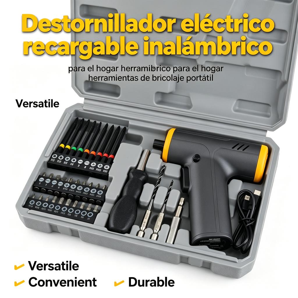 Destornillador eléctrico recargable inalámbrico para el hogar herramientas de bricolaje portátil