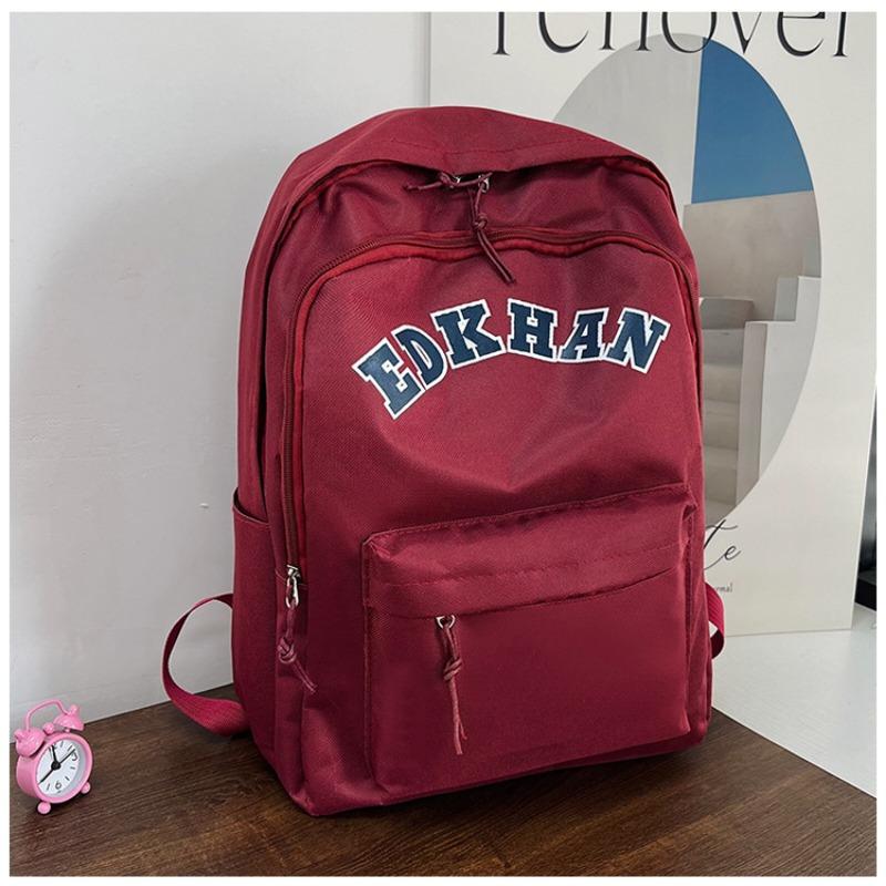 

New Backpack Women Korean Style Minimalist College High School Couple Backpack Japanese Nylon Junior Backpack красный