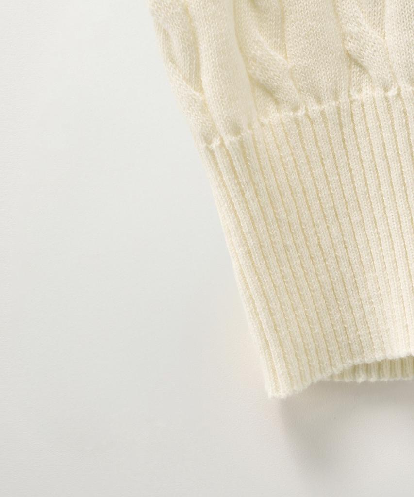 Seteo (W) Cable Collar Half Knit Cream