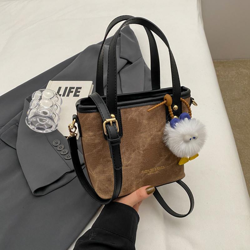 Fashionable 2023 New Korean Style Bucket Bag Women s Handbag With High-end Feel коричневый