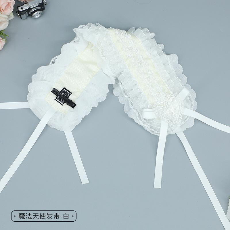 

Comic-Con Girl Lolita Lace Hair Accessories DOLL Sense Hair Band Ribbon Bow Dark Lo Girl Sweet Headgear