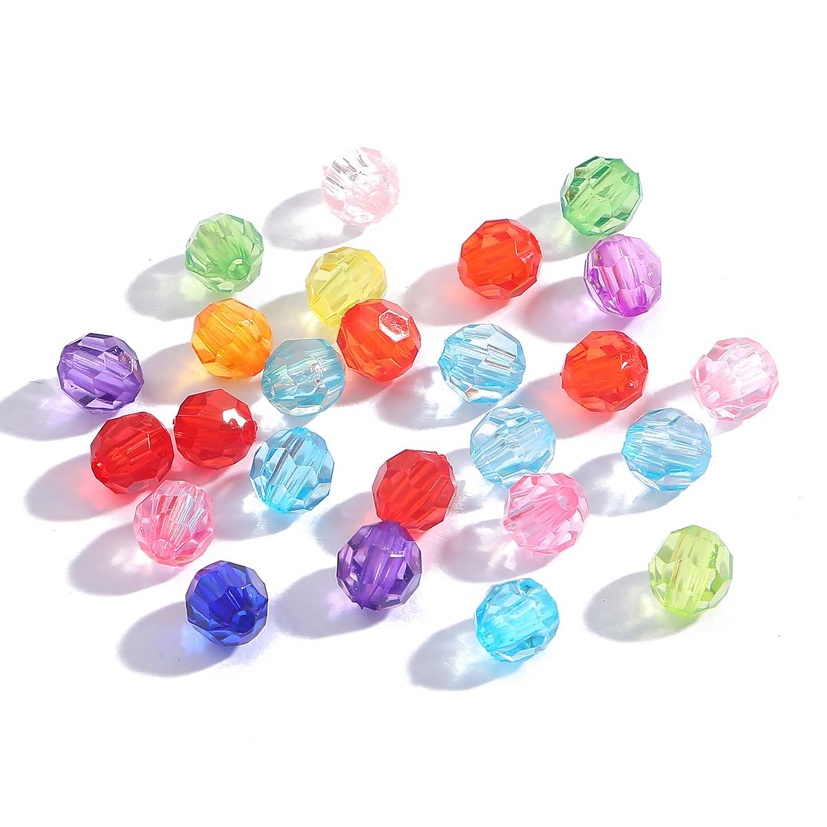 

6-12 мм австрийские граненые акриловые круглые бусины-разделители для изготовления ювелирных изделий 8mm 100pcs