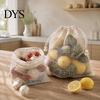 Organic Cotton Mesh Bags for Fruits Bag with Drawstring Closure, Reusable Eco-friendly Washable Zero Waste Food Storage Pouches Organizer, Sustainable