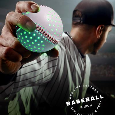 Glow Baseball Colorful LED Light Up 6 Colors 2 Shining Molds Faux Leather Perfect Weight Rechargeable Practice Baseball Kids Toy