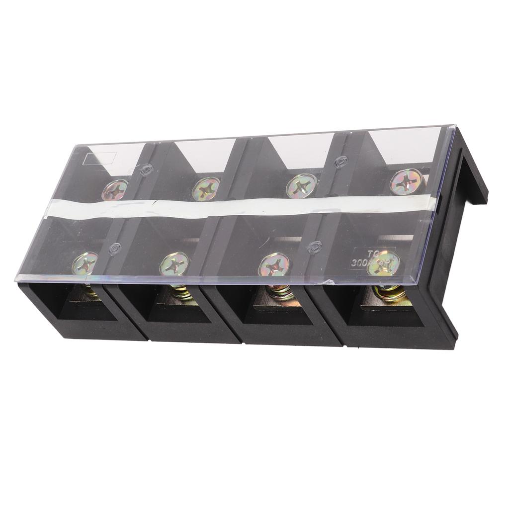 300A TC Dual Rows Wire Barrier Block Terminal Strip 600V PC Red Copper for Bridge Lighting Tunnel Power Distribution 4