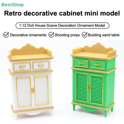 1:12 Scale Dollhouse Miniature Retro Cabinet,Decor Furniture Model for Dollhouse Scene,Photography Props & Sand Table Building