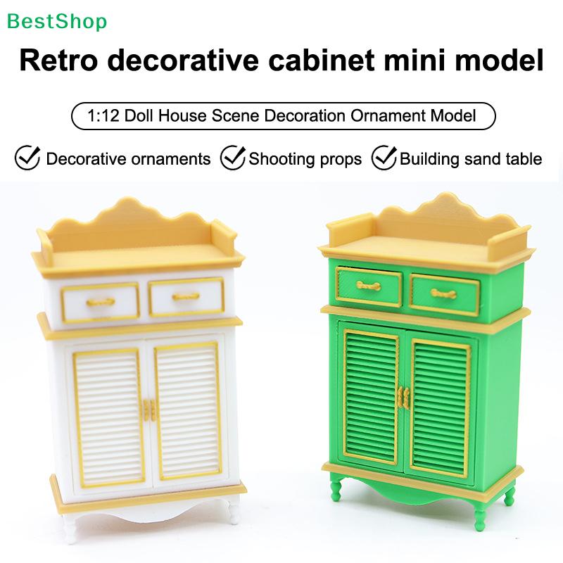 1:12er Maßstab Puppenhaus Miniatur Retro Schrank, Dekor Möbel Modell für Puppenhaus Szene, Fotografie Requisiten & Sandtisch Bau
