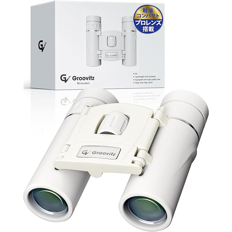 

Groovitz For live binoculars opera glasses 8 times [Bright and clear x lightweight and compact] Equipped with high performance lens (white)