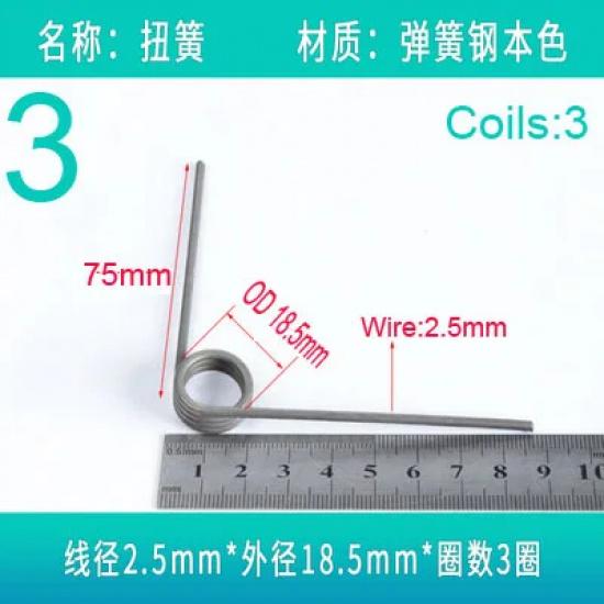 Spring Steel Torsion Springs 1.5/2.0/2.5/3.5mm Wire Tensioning Torsion Spring