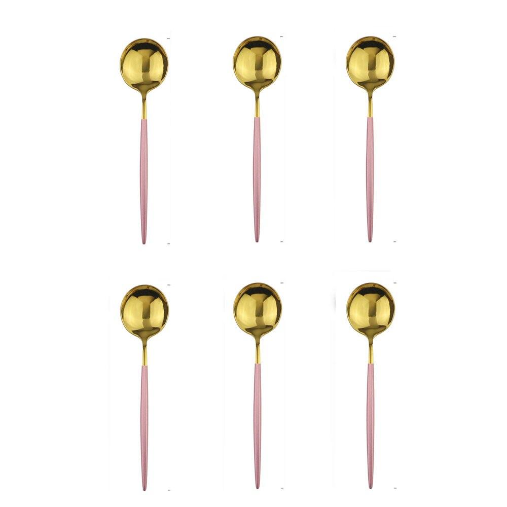 6st rostfritt stål kaffesked Dessertglass Barnskedar Polerad omrörande tesked Kökstillbehör Bestick