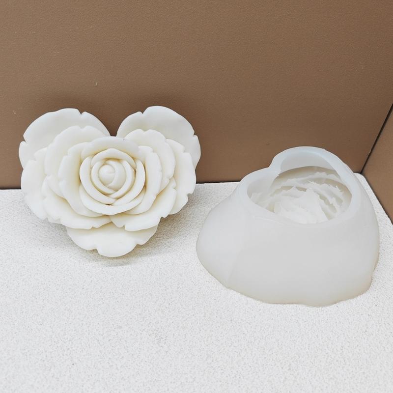 Artisanal Silicone Rose Candle Mold Delicate Silicone Rose Mold for Crafting Unique Candle for Weddings and Parties