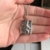 Dainty Book Locket Necklace Personalized Pendant Sweater Chain for Daily Wear
