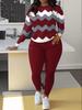Contrast color ripple print women's yoga suit, autumn new fashion suit, suitable for daily yoga activities