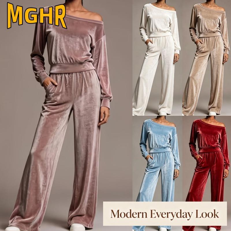 MGHR Women's Fashion Casual Autumn Winter Long Sleeve Pants Suits