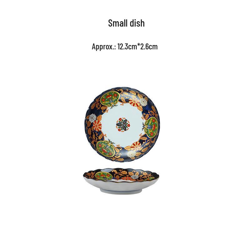 Mino Ware Japanese Retro Ceramic Tableware Set: Plates, Dishes, and Rice Bowls