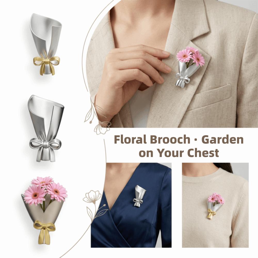 DIY Wearable Flower Brooches Mini Artful Flower Vase Brooch Birthday Celebration