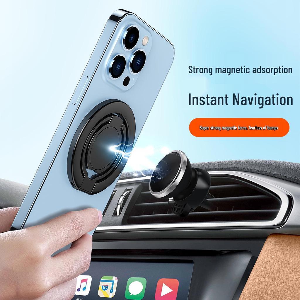 Elektroplaterowany Magnetyczny Metalowy Składany Stojak Pierścień na Telefon z Obrotową Klamrą dla Urządzeń Apple