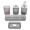 Bathroom Accessories Set Bath Ensemble Set with Toothbrush Holder Cup Lotion Bottles Soap Dish Tray