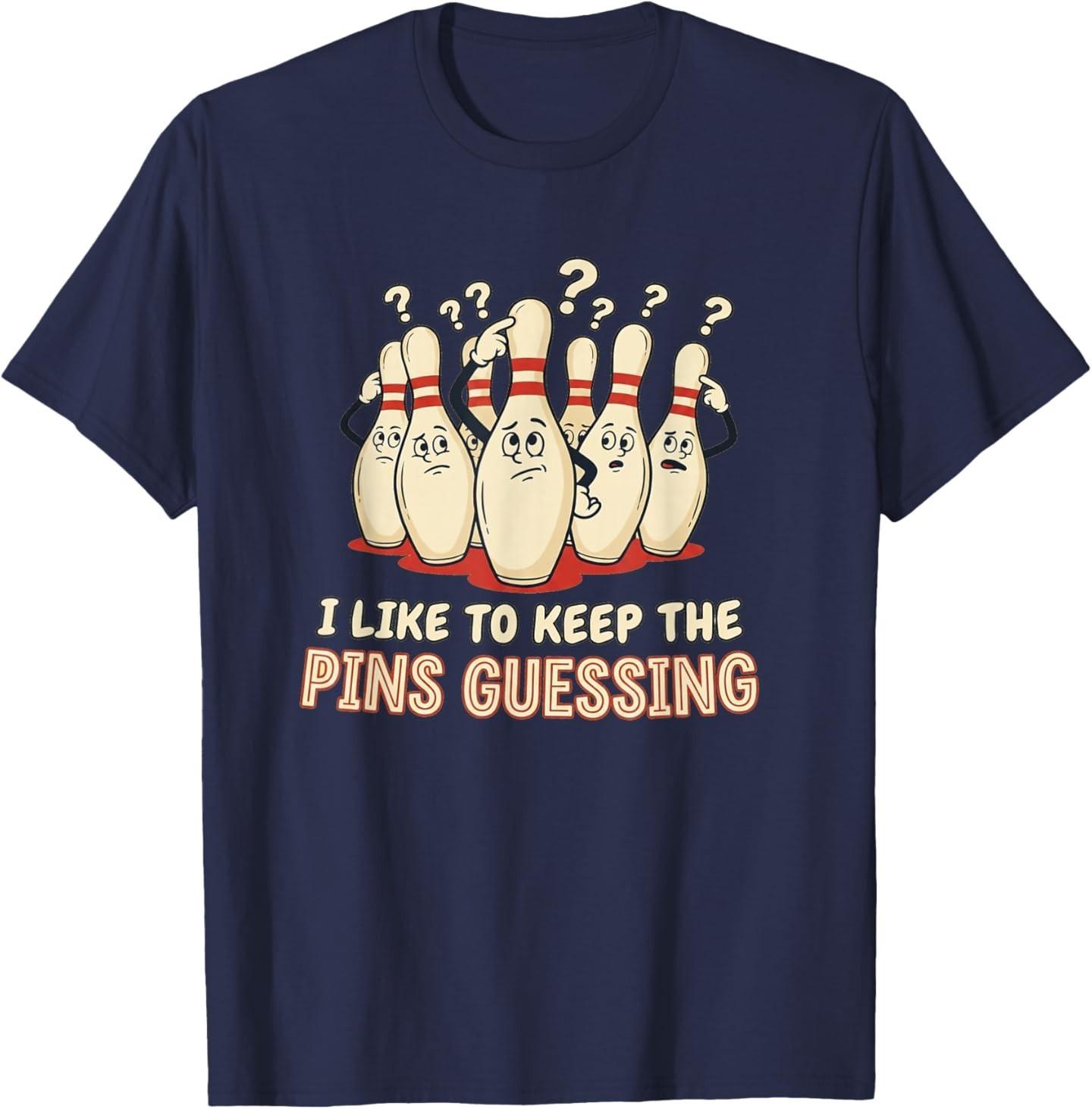 I Like to Keep The Pins Guessing Team Funny Ten Pin Bowling T-Shirt S разноцветный
