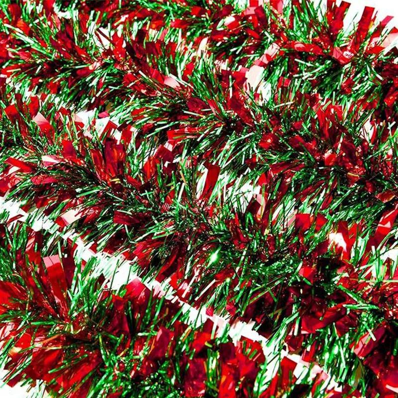 1/3/5Pcs 2M Christmas Strip Ribbon Red Green Tinsel Garland Xmas Tree Hanging Ornaments Home Decoration New Year Party Supplies