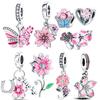 Copper Cherry Blossom Series Flowers Fit Original Women'S Bracelet Diy Making Fine Jewelry Gifts