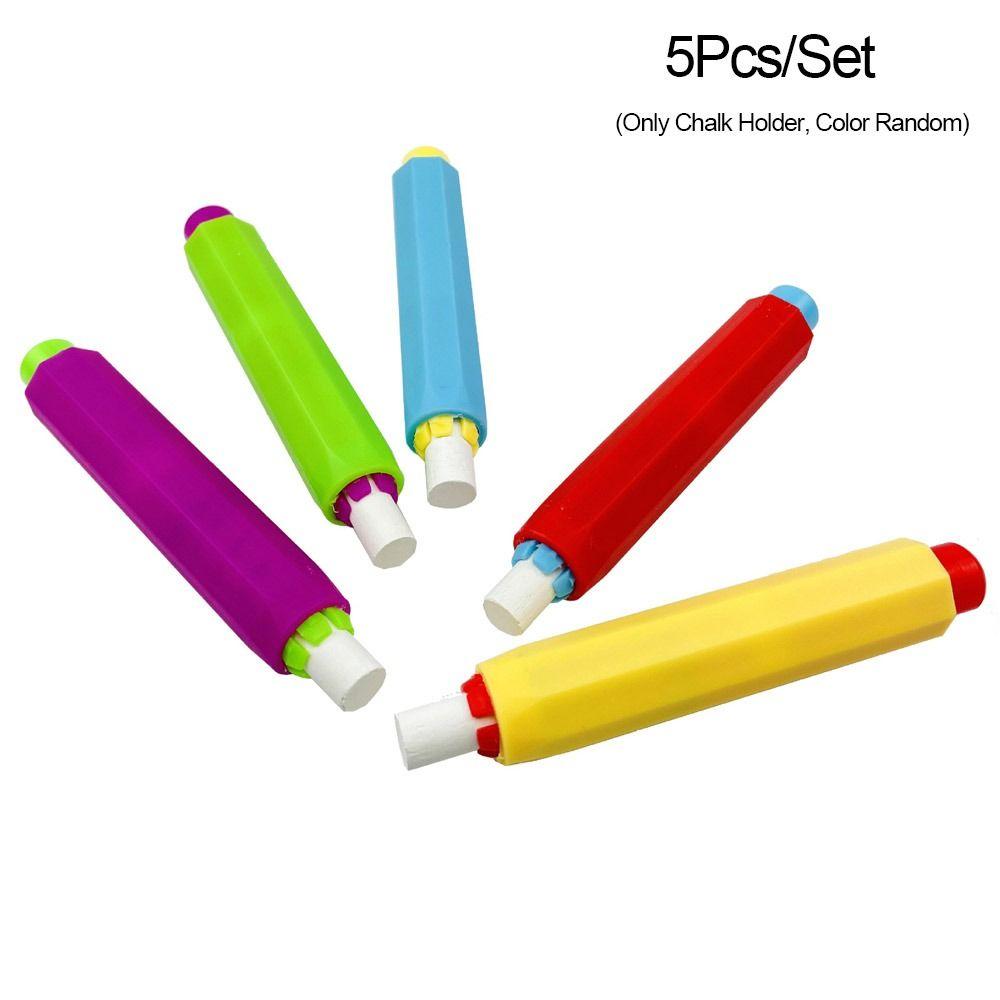 

5Pcs/Set Dustless Chalk Holder Adjustable Chalk Clip Durable Chalk Protector