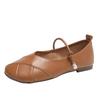 2024 Hot Selling Solid Color Flat Square Toe Women's Shoes New Moccasin Dress Summer Mary Jane Shoes Flat Shoes for Women