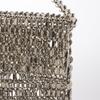 Metal beaded flap handbag
