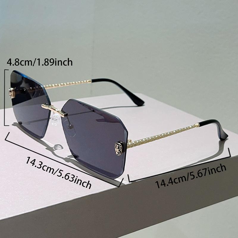 Rimless Square Sunglasses  New in Fashion Gradient Casual Sun Glasses Women Trendy Luxury Brand Design Decor Shades