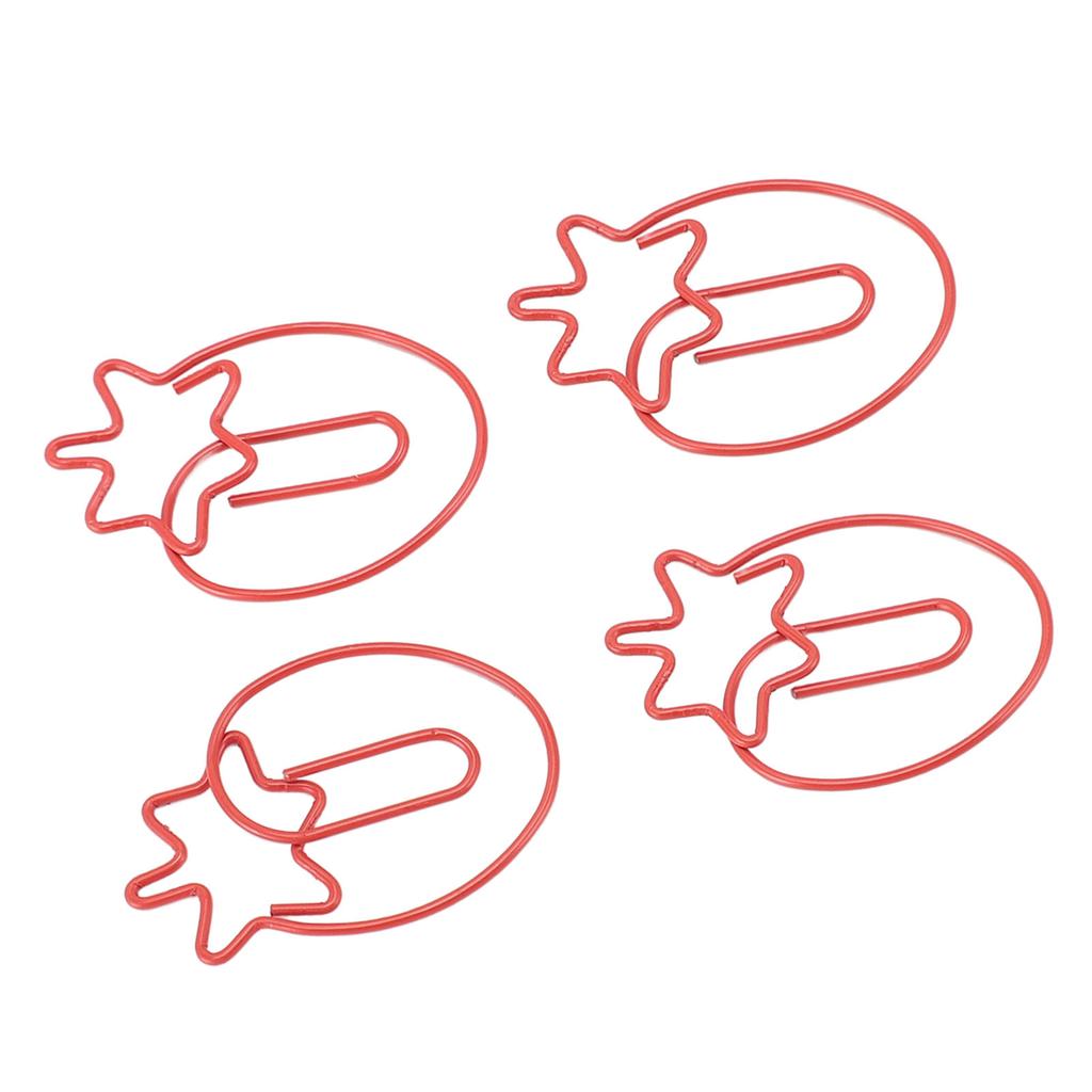 100 ks Sponky na papír ve tvaru jahod Galvanizovaný železný drát Ovocné sponky na papír Přenosný Živý Záložka Pa