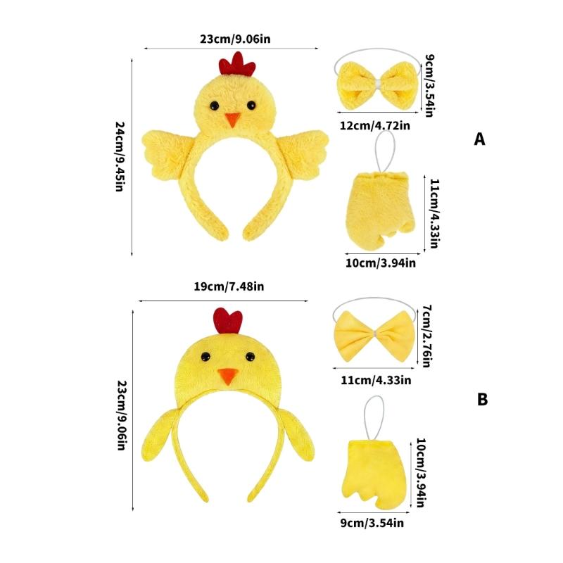 Set de 3 Diademas Divertidas de Cabeza de Pollo Pieza para el Cabello de Disfraz Para Fiestas de Halloween y Accesorios de Juego de Rol