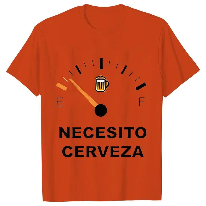Men's Casual T-shirt NECESITO CERVEZA Funny Men Tshirts Short Sleeve Tee Top Clothes for Summer Drinking Beer T Shirt Tops Gifts