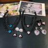 Sweet Cool Wind Clavicle Chain Love Ice Flower Zirconium Niche Design Sense Premium Dark Premium Necklace Earrings