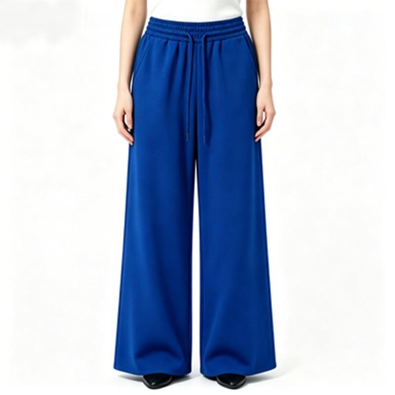 Fleece Women's Pants Solid Color Casual Versatile Wide-footed Pants Sweatpants Loose Outer Trousers