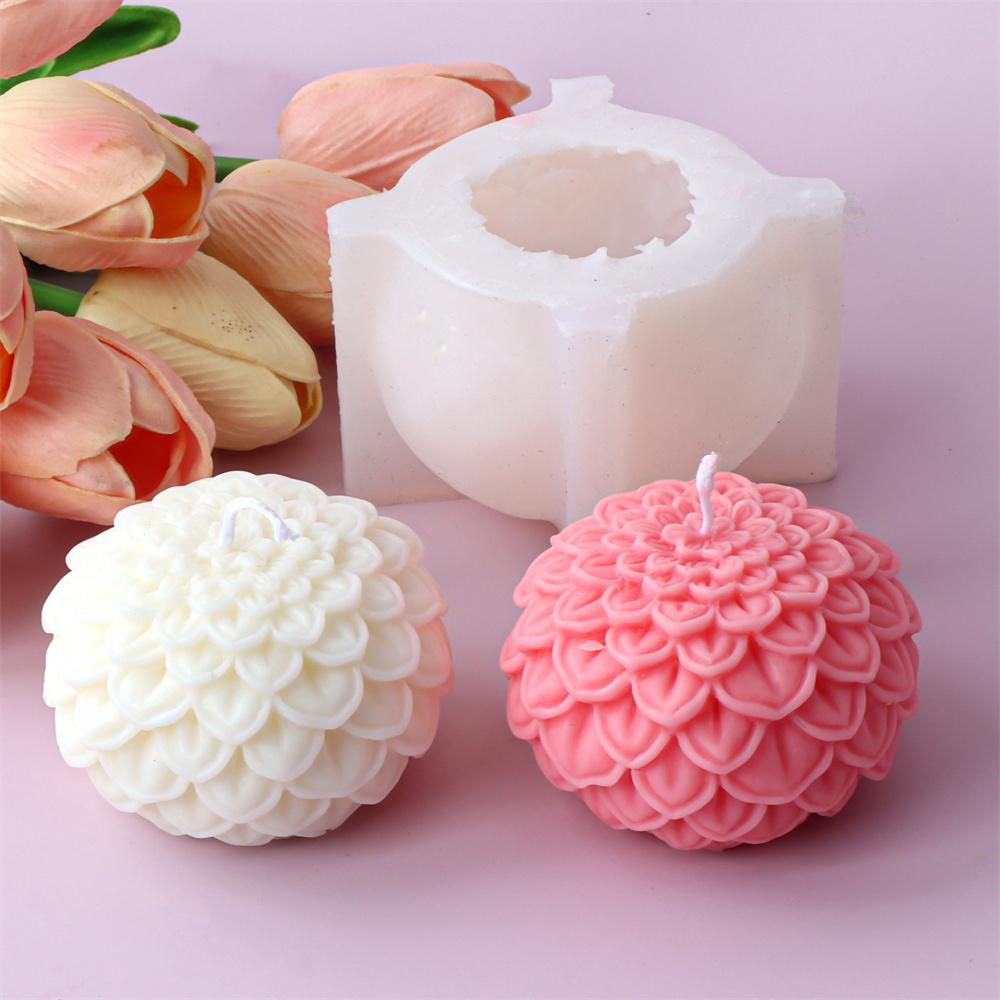 Small Lotus Petals Flowers Candle Silicone Mold DIY Flower ball Candle Making Soap Resin Mold Valentine's Gifts Craft Home Decor
