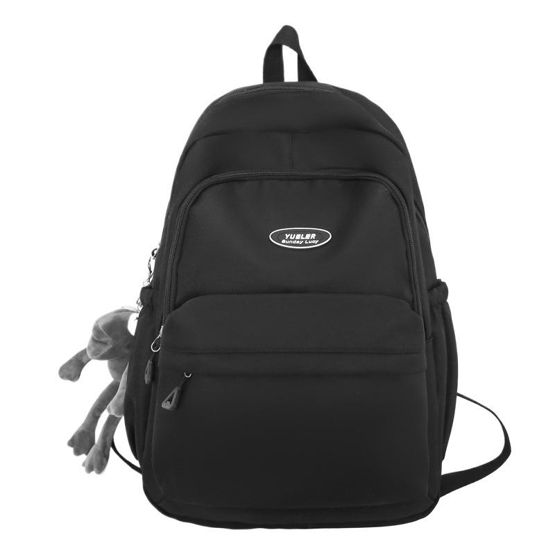 Schoolbag New Large Capacity Backpack Male and Female College Students Campus School Bag Junior High School Students Travel Computer Solid Color 