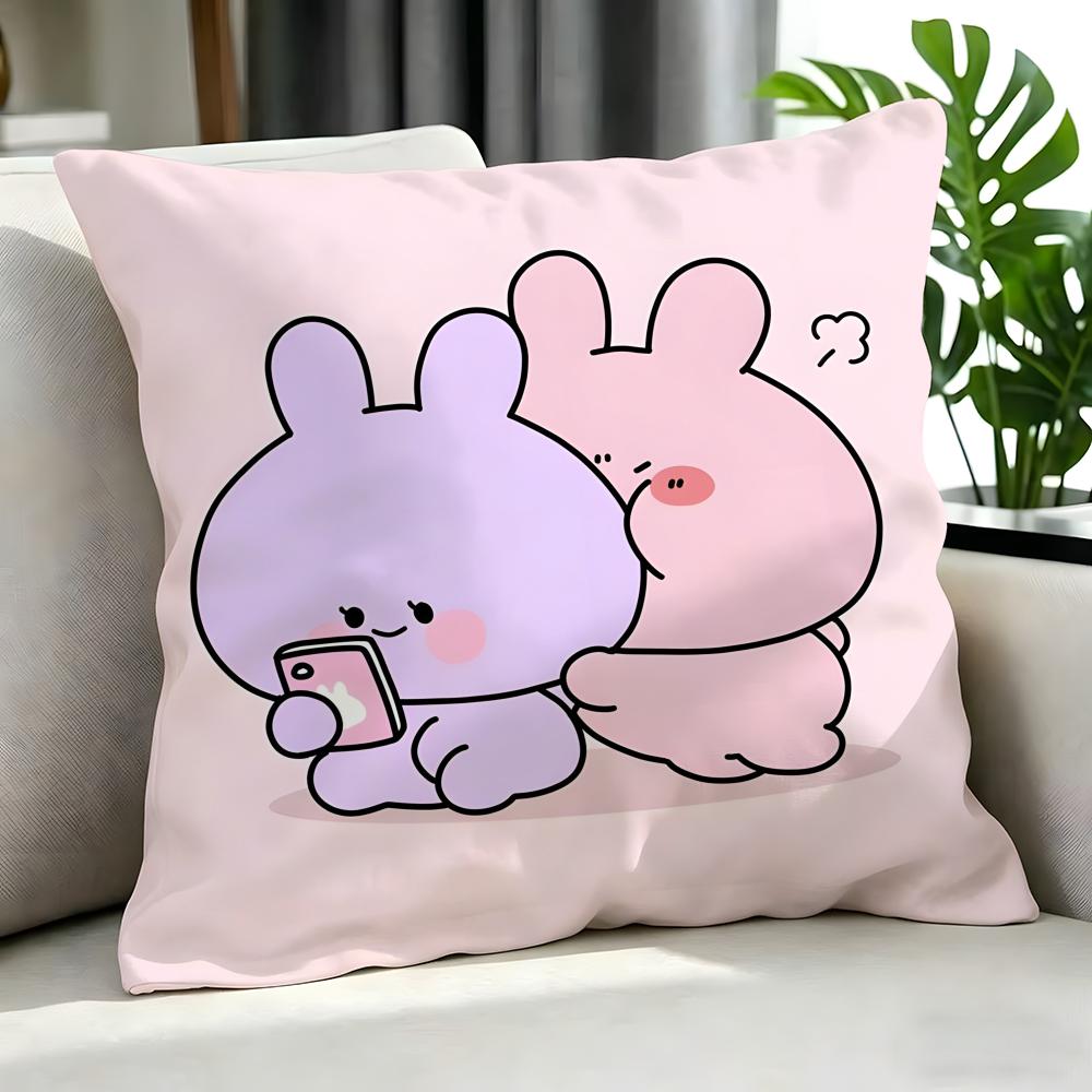Cartoon Asamimichaan Asleep Cushion Cover Cushion Cover Set 4Pcs 50X50 45X45 40X40 Pillowcase Decorative Sofa Home Decor