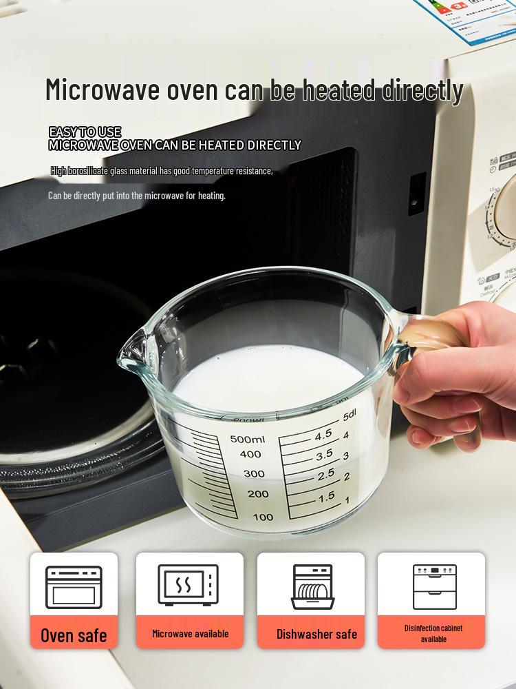 High-Temperature Resistant Glass Measuring Cup with Scale for Baking and Mixing
