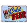 Shabby Chic BEER Vintage Metal Sign Bar Cafe Pub Tavern Home Decor Beer Wine Art Painting Plate Plaque 30x20cm