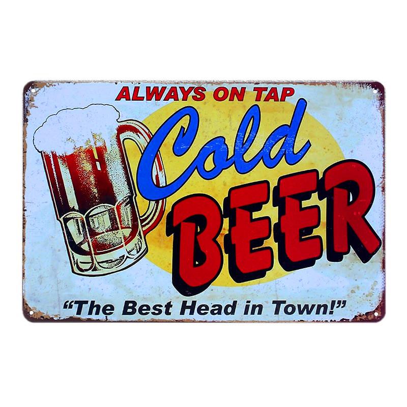 Shabby Chic BEER Vintage Metal Sign Bar Cafe Pub Tavern Home Decor Beer Wine Art Painting Plate Plaque 30x20cm